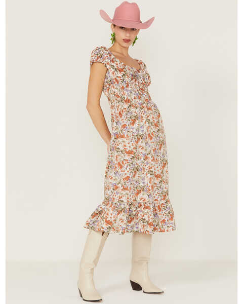 Image #2 - Heartloom Women's Wildflower Edina Midii Dress, Orange, hi-res