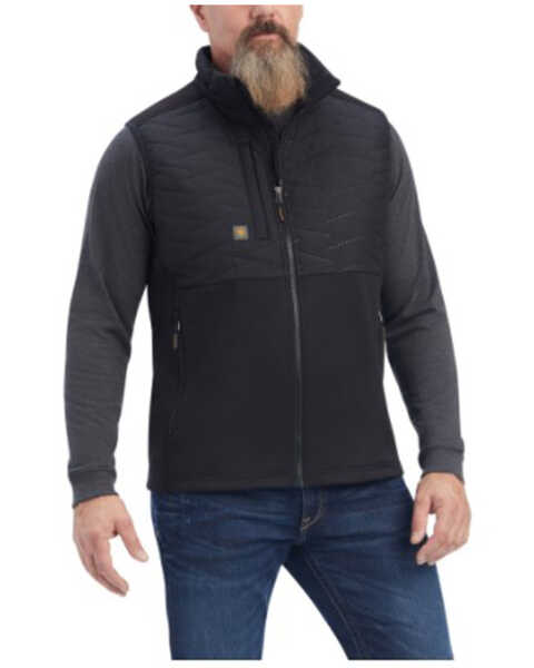 Ariat Men's Rebar Cloud 9 Insulated Zip-Front Work Vest , Black, hi-res