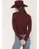 Image #4 - Shyanne Women's Maddox Solid Rib Knit Long Sleeve Shirt, Brick Red, hi-res