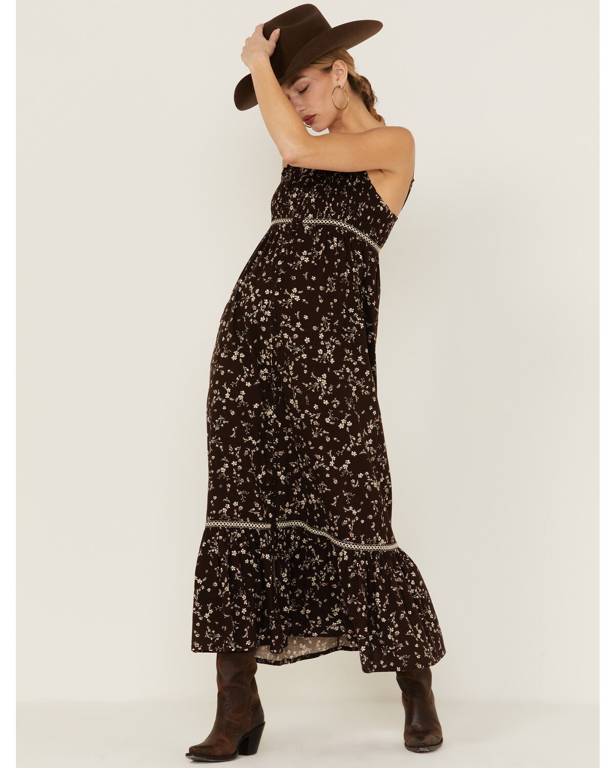 Image #2 - Cleo + Wolf Women's Dark Brown Floral Duster Dress, , hi-res