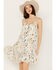 Cleo + Wolf Women's Floral Print Strappy Dress, Cream, hi-res