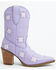 Image #2 - Dingo Women's Starburst Western Booties - Round Toe, Purple, hi-res
