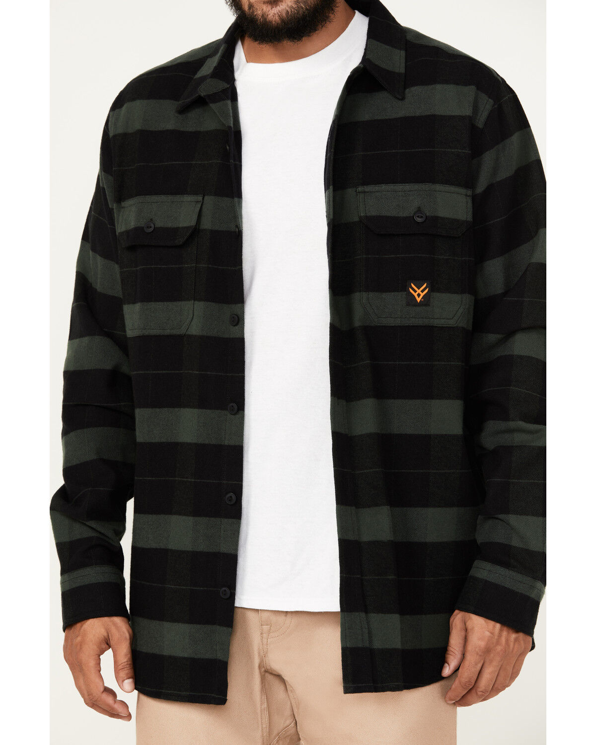 Image #3 - Hawx Men's Flannel Button-Down Work Shirt, Green, hi-res