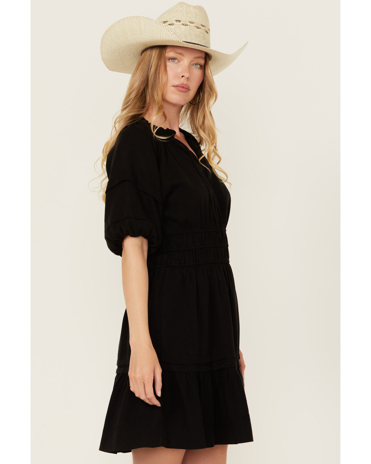 Image #2 - Velvet Heart Women's Tencel Short Sleeve Mini Dress, Black, hi-res