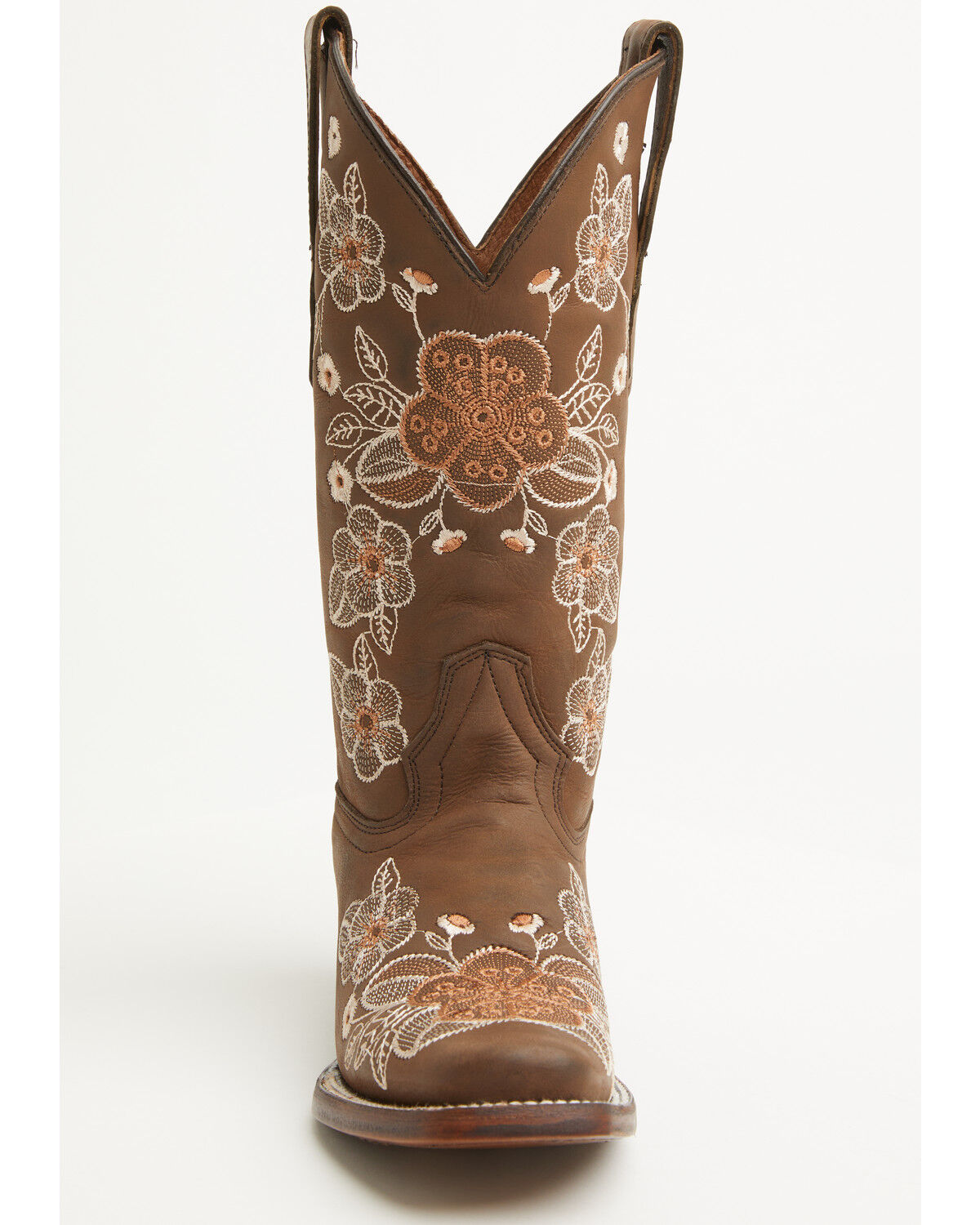 Image #4 - Circle G Women's Floral Embroidered Western Boots - Square Toe, Brown, hi-res