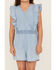 Image #3 - Hayden Girls' Ruffle Surplice Sleeveless Romper, Blue, hi-res