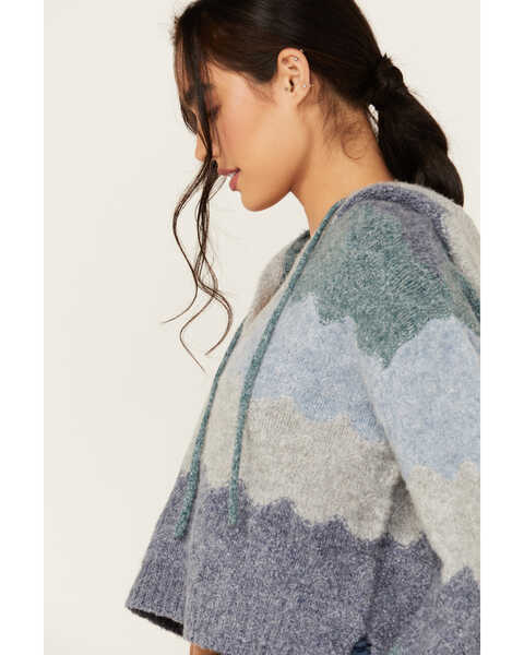 Image #2 - Cleo + Wolf Women's Ombre Hooded Sweater , Slate, hi-res