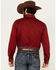 Image #4 - Wrangler Retro Men's Premium Solid Long Sleeve Snap Western Shirt, Dark Red, hi-res