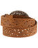 Tony Lama Floral Cutout Leather Belt, Brown, hi-res