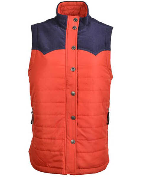 Image #1 - STS Ranchwear Women's Red Contrast River Softshell Vest , Red, hi-res