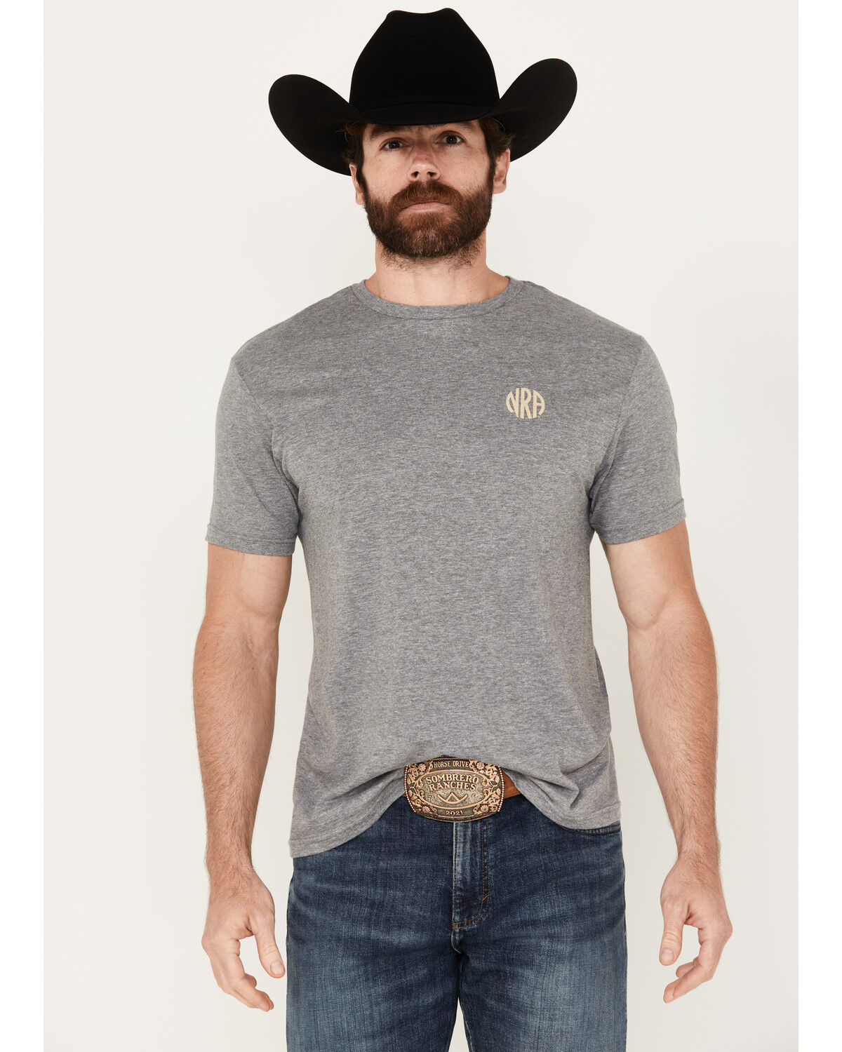 Image #1 - NRA Men's Faith Snake Short Sleeve Graphic T-Shirt, Grey, hi-res