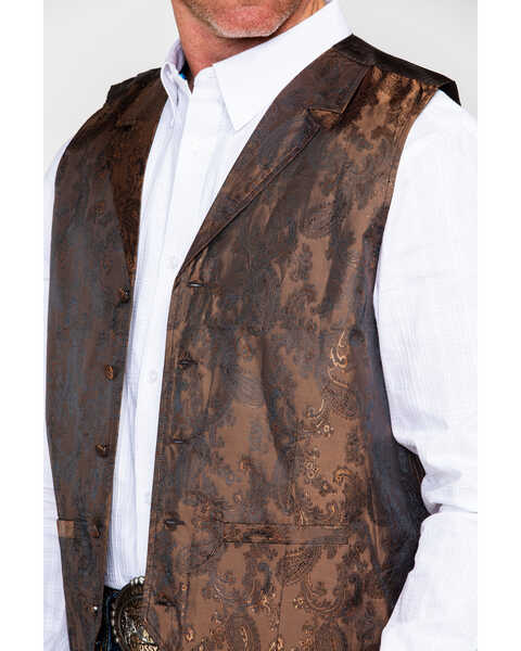Image #4 - Cody James Men's Paisley Print Jacquard Button Front Vest , , hi-res