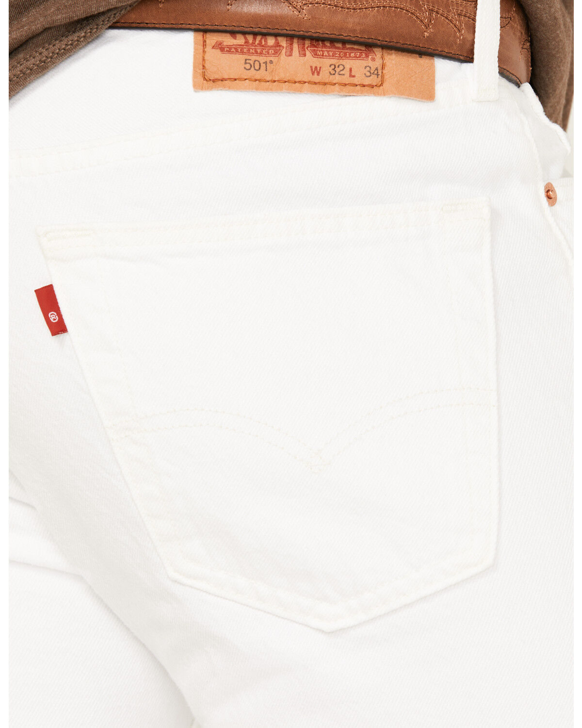 Image #4 - Levi's Men's 501 Optic Daisy White Original Fit Rigid Denim Jeans, White, hi-res