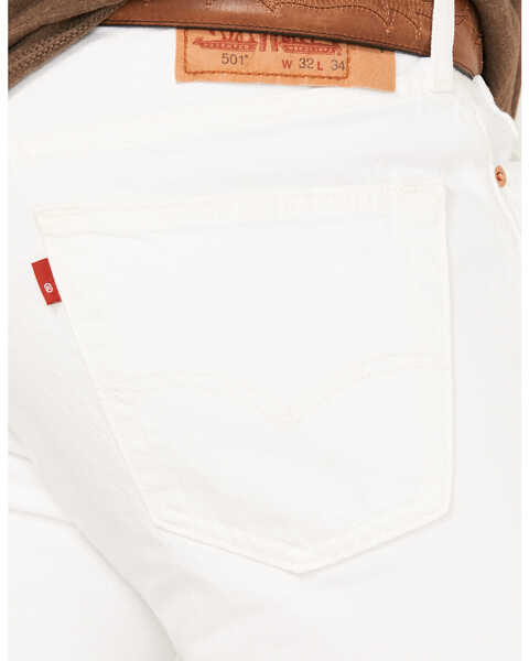Image #4 - Levi's Men's 501 Optic Daisy White Original Fit Rigid Denim Jeans, White, hi-res
