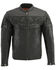 Image #1 - Milwaukee Leather Men's Crossover Scooter Cool-Tec Leather Motorcycle Jacket, Black, hi-res