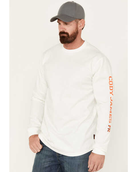 Cody James Men's FR Long Sleeve Graphic Work Shirt , Cream, hi-res