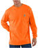Carhartt Men's Loose Fit Heavyweight Long Sleeve Logo Pocket Work T-Shirt - Big & Tall, Orange, hi-res