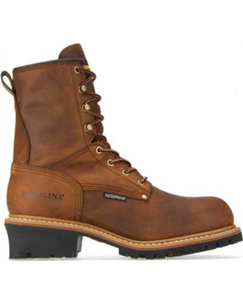 Image #2 - Carolina Men's Waterproof Insulated Logger Boots - Round Toe, Brown, hi-res