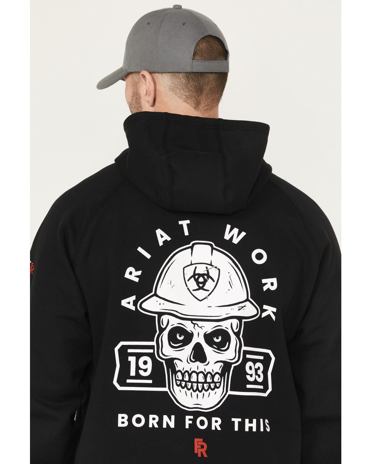 Image #4 - Ariat Men's FR Durastretch Hard Head Hooded Sweatshirt, Black, hi-res