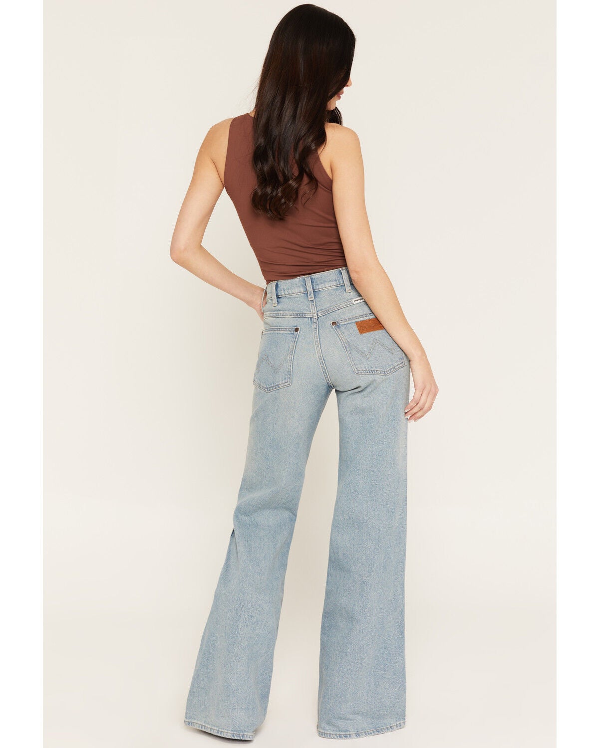 Image #3 - Wrangler Women's High Rise Light Wash 70's Flare Stretch Denim Jeans, Light Wash, hi-res