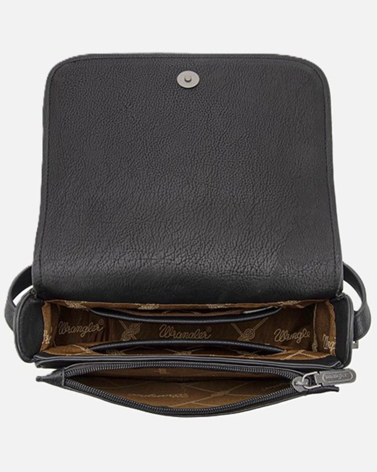 Image #3 - Wrangler Women's Cow Print Crossbody Bag, Black, hi-res