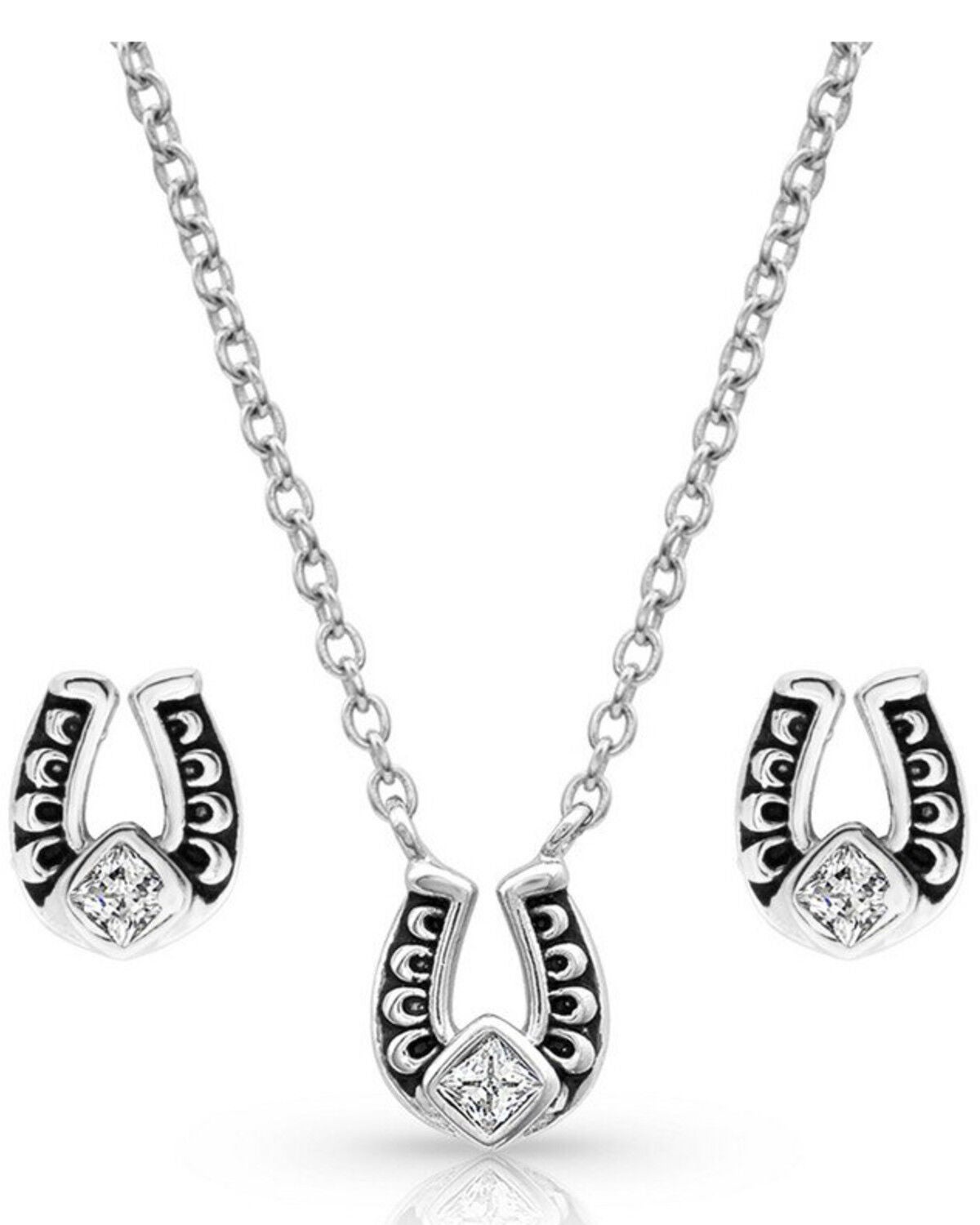 Montana Silversmiths Women's Keep A Little Luck Jewelry Set - 2 Piece, Silver, hi-res