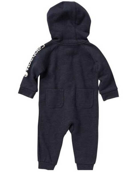 Carhartt Infant Boys' Long Sleeve Zip Hooded Coverall Onesie, Navy, hi-res