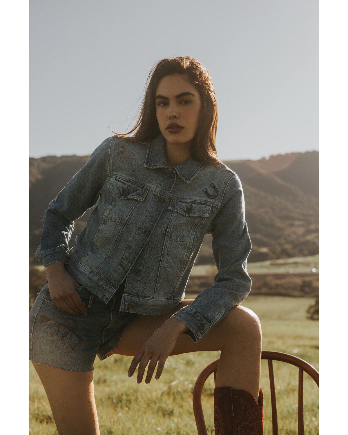 Image #1 - Idyllwind Women's Rigid Foster Medium Wash Embroidered Trucker Jacket, Medium Wash, hi-res