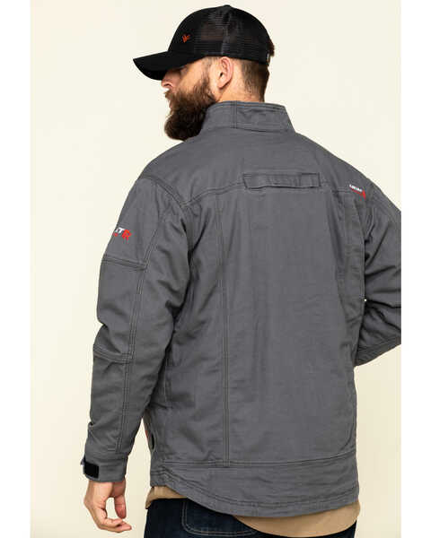 Ariat Men's Iron Grey FR Duralight Stretch Canvas Field Work Jacket - Tall , Steel, hi-res
