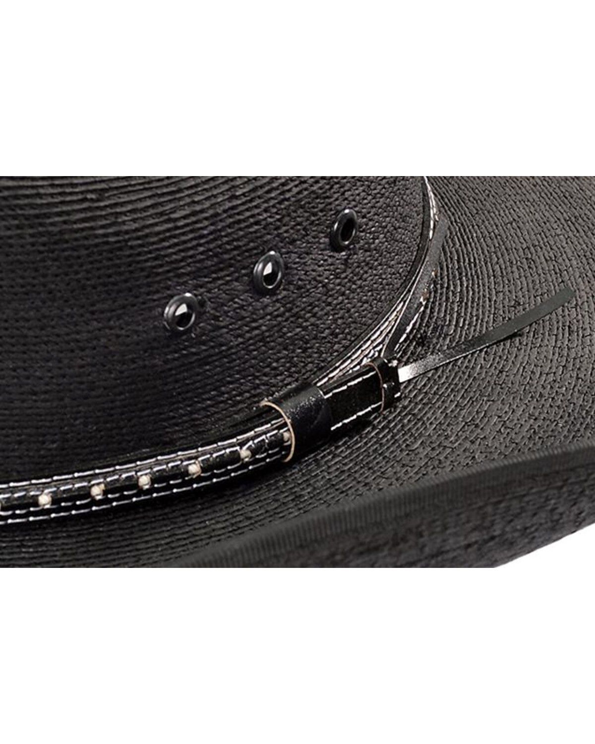 Image #2 - Bullhide Country Strong Palm Leaf Straw Cowboy Hat, Black, hi-res