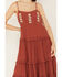 Image #3 - Bila77 Women's Floral Embroidered Tier Midi Dress, Rust Copper, hi-res