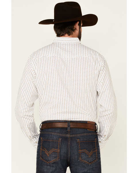 Ariat Men's Harlin Retro Geo Print Long Sleeve Snap Western Shirt , Tan, hi-res