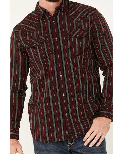 Image #3 - Moonshine Spirit Men's Striped Print Long Sleeve Snap Western Shirt, Purple, hi-res