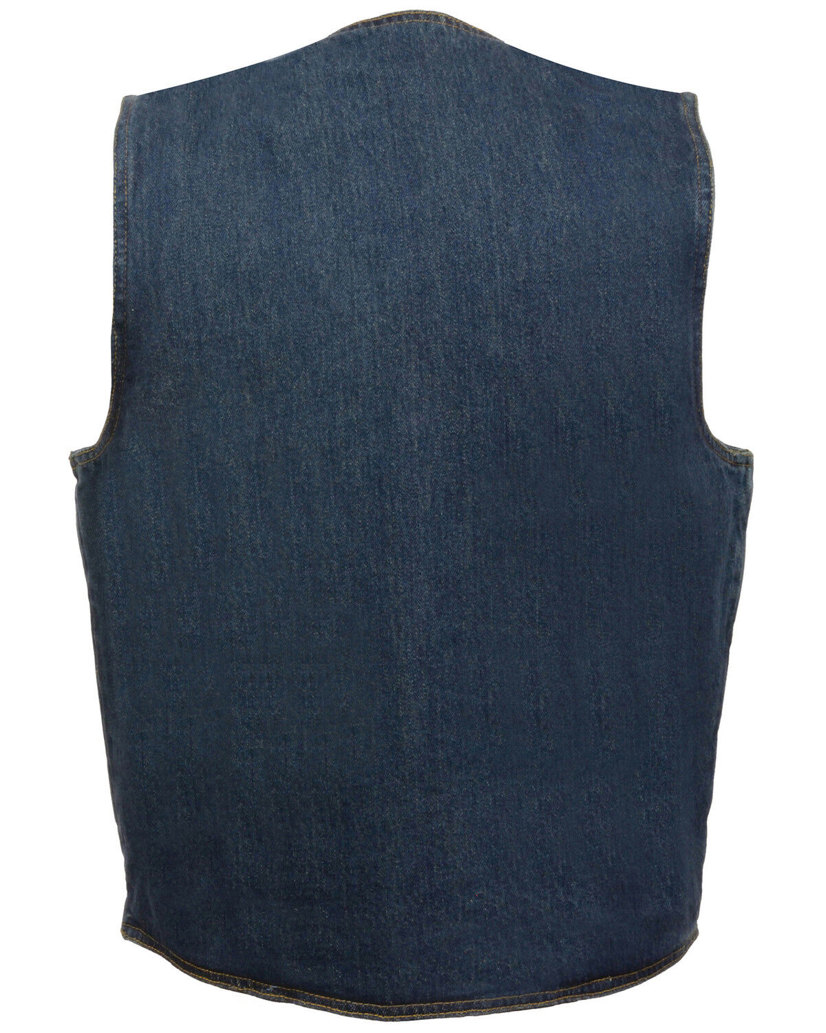 Image #2 - Milwaukee Leather Men's Classic Snap Front Denim Biker Vest, Blue, hi-res