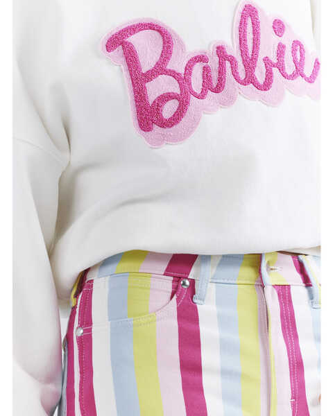 Image #3 - Wrangler® X Barbie™ Women's High Rise Striped Wanderer Stretch Flare Jeans , Multi, hi-res