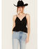 Image #1 - Wild Moss Women's Lace Trim Sleeveless Top, Black, hi-res