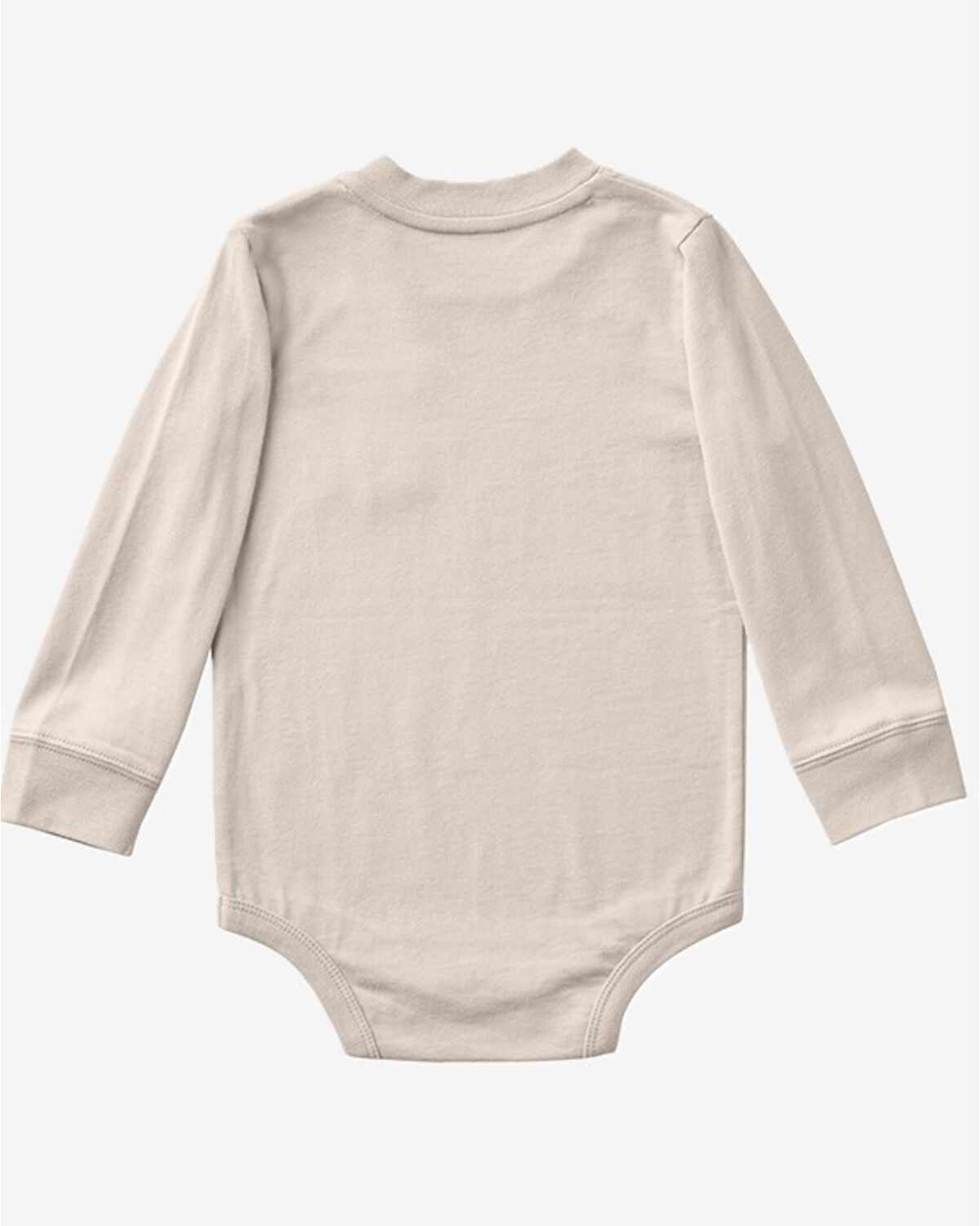 Image #2 - Carhartt Infant Boys' Solid Long Sleeve Pocket Onesie, Cream, hi-res