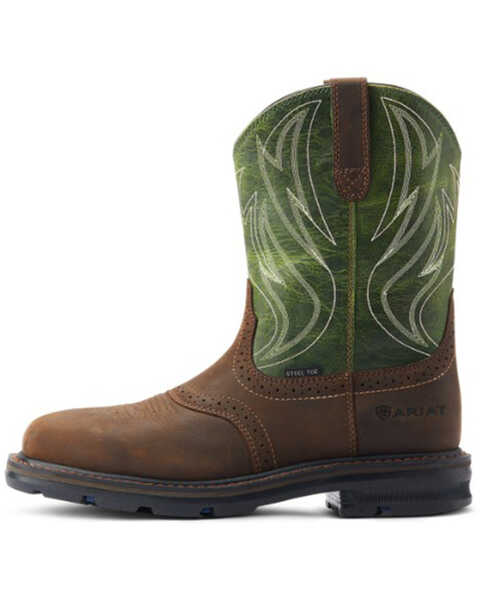Image #2 - Ariat Men's Sierra Shock Shield Western Boots - Steel Toe, Brown, hi-res