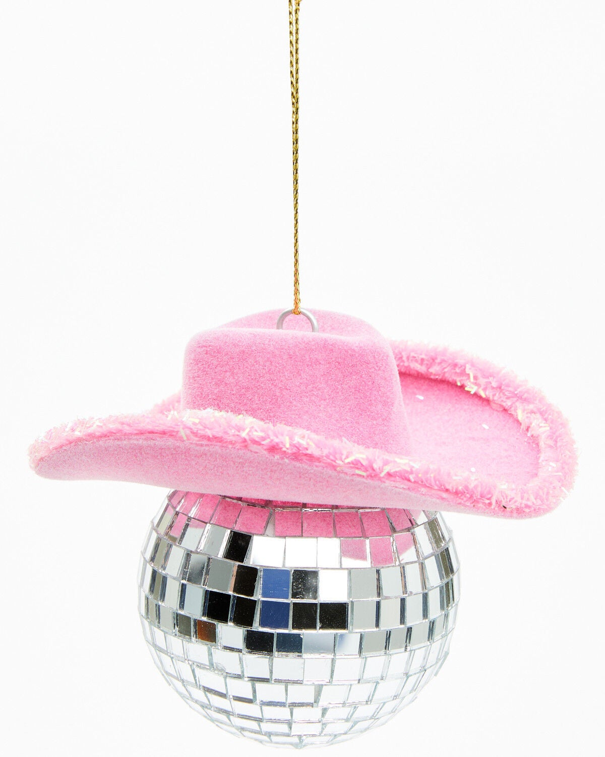 Image #1 - Kurt Adler Mirror Ball With Cowboy Hat Ornament, Multi, hi-res