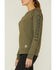 Image #2 - Carhartt Women's Solid Block Logo Midweight Relaxed Pullover Sweatshirt, Olive, hi-res