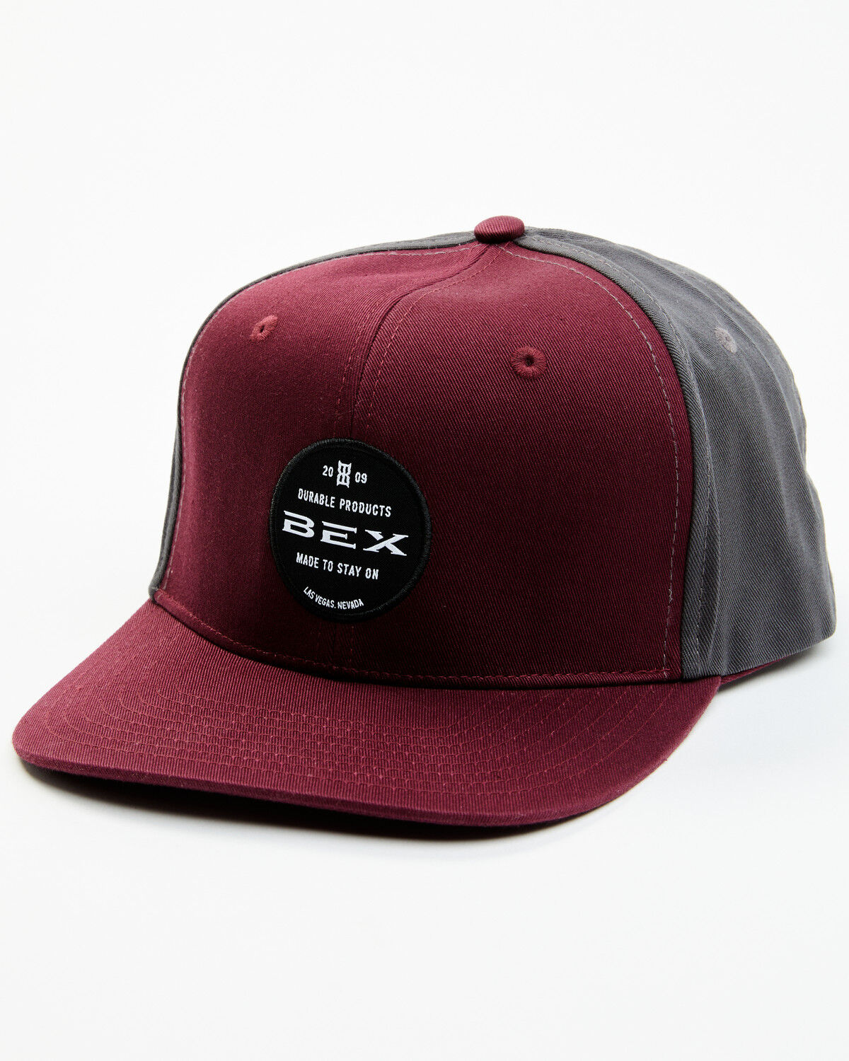 Image #1 - Bex Men's Colair Round Patch Ball Cap, Burgundy, hi-res