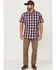 Image #2 - Resistol Men's Atlantis Ombre Plaid Print Short Sleeve Button Down Western Shirt, Navy, hi-res