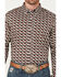 RANK 45® Men's Chevron Geo Print Long Sleeve Button-Down Stretch Western Shirt , Sage, hi-res
