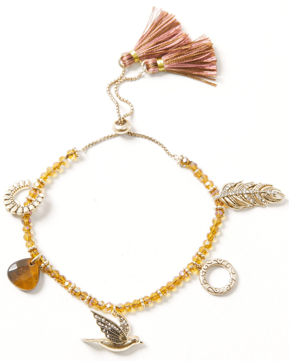 Image #1 - Lainey Wilson Women's Peace Taupe Charm Bracelet, Gold, hi-res