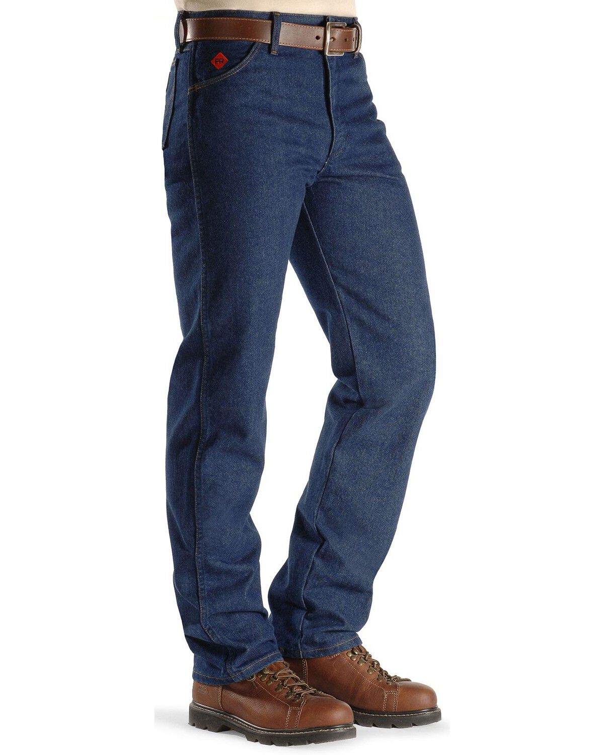 Image #2 - Wrangler Men's FR Original Fit Work Jeans, Denim, hi-res