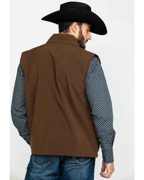 Image #2 - Justin Men's Chocolate Laminated Bonded Vest , , hi-res