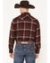 Image #4 - Wrangler Retro Men's Plaid Print Long Sleeve Snap Flannel Shirt, Burgundy, hi-res