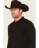 Image #2 - Cody James Men's Westley Solid Long Sleeve Button-Down Stretch Western Shirt, Black, hi-res