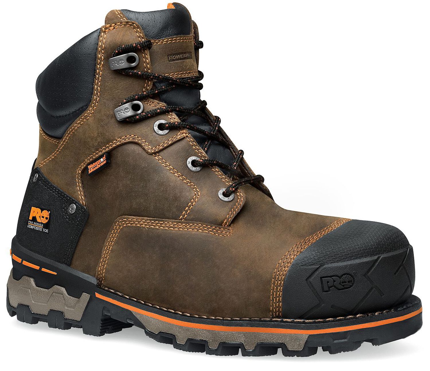 Image #1 - Timberland PRO Boondock Waterproof 6" Lace-up Work Boots - Composite Toe, Brown, hi-res