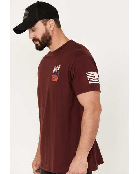 Image #2 - Howitzer Men's Beer Badge Short Sleeve Graphic T-Shirt, Burgundy, hi-res